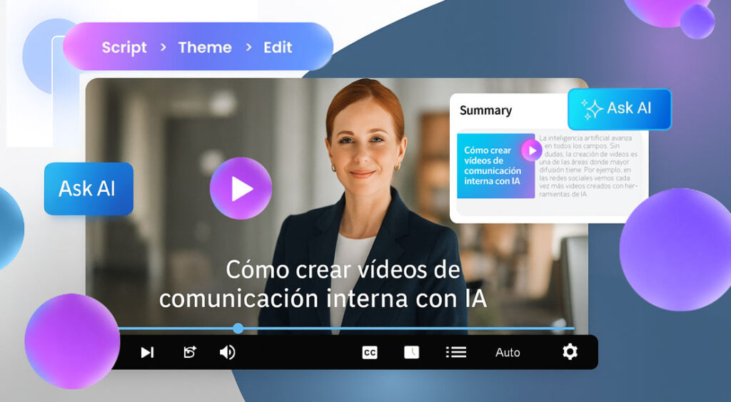 videos de comunicación interna con IA